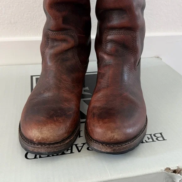 Frye Vintage Veronica Twist Back Zip in Brown/Tan Distressed Size 9 - Picture 4 of 12